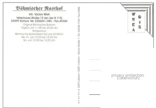 AK / Ansichtskarte Eichow Boehmischer Rasthof Restaurant Grill Eichow