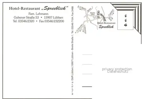 AK / Ansichtskarte Luebben_Spreewald Restaurant Hotel Spreeblick Fremdenzimmer Natur Luebben Spreewald