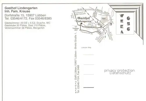 AK / Ansichtskarte Luebben_Spreewald Gasthof Lindengarten Gartenterrasse Luebben Spreewald