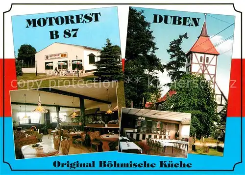 AK / Ansichtskarte Duben Motorest Boehmisches Restaurant Kirche Duben