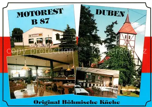 AK / Ansichtskarte Duben Motorest Boehmisches Restaurant Kirche Duben