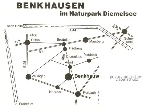 AK / Ansichtskarte Benkhausen Panorama Naturpark Diemelsee Landkarte Benkhausen