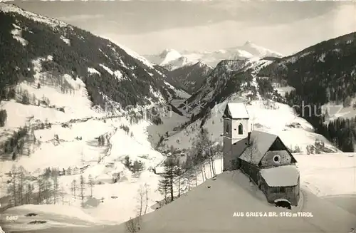 AK / Ansichtskarte Gries_Sellrain Bergkapelle Winterimpressionen Landschaftspanorama Alpen Gries Sellrain