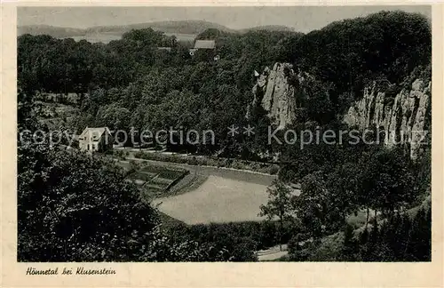 AK / Ansichtskarte Hemer Panorama Hoennetal Burg Klusenstein Felsen Hemer