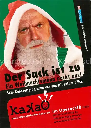 AK / Ansichtskarte Halle_Saale Kabarett kakao im Operncafe Weihnachtsmann Halle_Saale