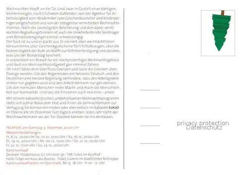 AK / Ansichtskarte Halle_Saale Kabarett kakao im Operncafe Weihnachtsmann Halle_Saale