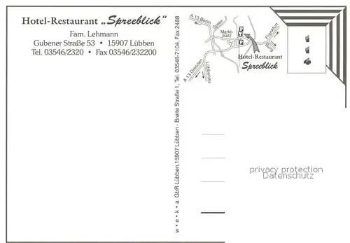 AK / Ansichtskarte Luebben_Spreewald Restaurant Hotel Spreeblick Fremdenzimmer Natur Luebben Spreewald