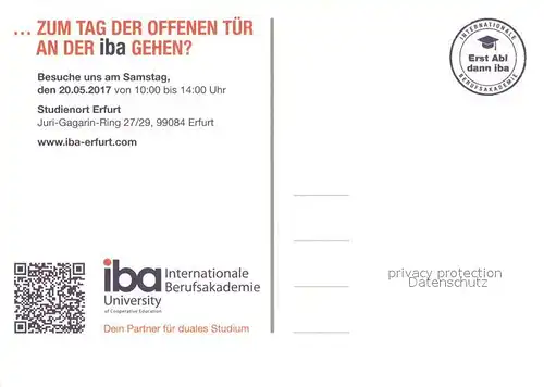 AK / Ansichtskarte Erfurt iba Internationale Berufsakademie Tag der offenen Tuer Erfurt