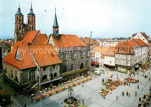 AK / Ansichtskarte Goettingen_Niedersachsen Rathaus Marktplatz Gaenseliesel Brunnen Kirche Goettingen Niedersachsen