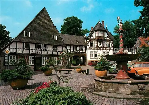 AK / Ansichtskarte Goslar Frankenberger Plan Brunnen Fachwerkhaeuser Goslar