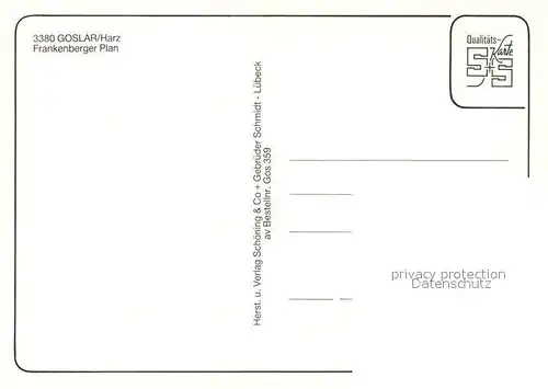 AK / Ansichtskarte Goslar Frankenberger Plan Brunnen Fachwerkhaeuser Goslar