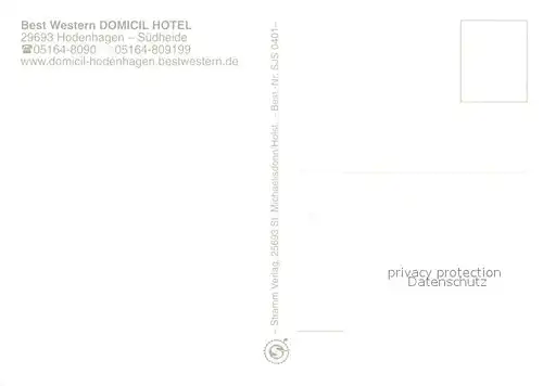 AK / Ansichtskarte Hodenhagen Best Western Domicil Hotel Hudemuehle Suedheide Hodenhagen