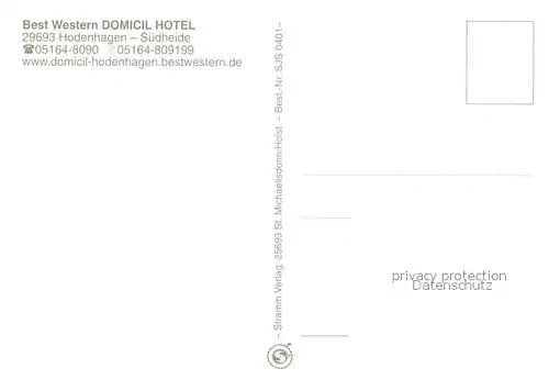 AK / Ansichtskarte Hodenhagen Best Western Domicil Hotel Hudemuehle Suedheide Hodenhagen