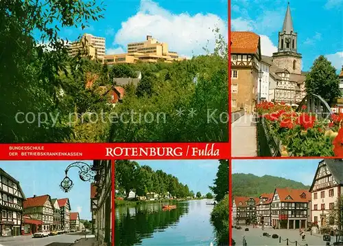 AK / Ansichtskarte Rotenburg_Fulda Bundesschule der Betriebskrankenkassen Altstadt Partie am Fluss Rotenburg Fulda