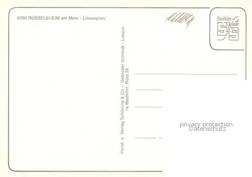 AK / Ansichtskarte Ruesselsheim_Main Loewenplatz Innenstadt Ruesselsheim Main