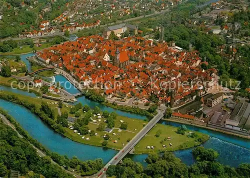 AK / Ansichtskarte Hann._Muenden Zusammenfluss von Werra und Fulda zur Weser Altstadt Fliegeraufnahme Hann. Muenden