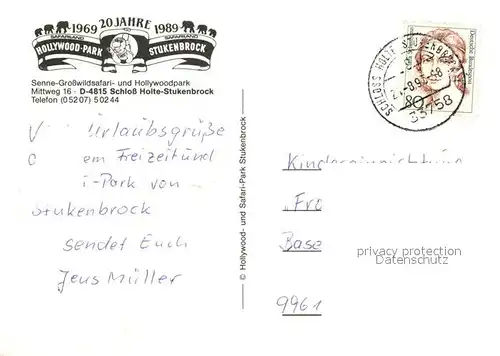 AK / Ansichtskarte Stukenbrock 20 Jahre Hollywoodpark Safariland Tiger Flamingos Stukenbrock