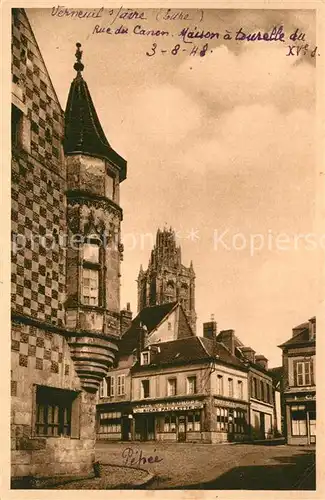 AK / Ansichtskarte Verneuil sur Avre Rue du Canon Maison a Tourelle Verneuil sur Avre