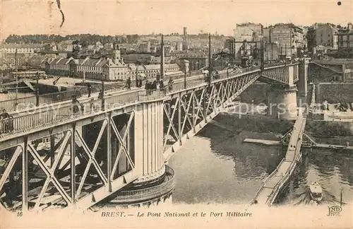 AK / Ansichtskarte Brest_Finistere Le Pont National et le Port Militaire Brest_Finistere