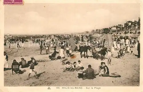 AK / Ansichtskarte Malo les Bains Sur la Plage Malo les Bains