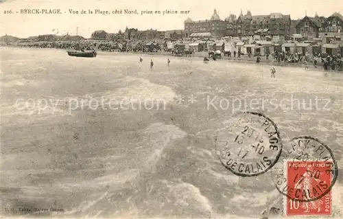 AK / Ansichtskarte Berck Plage Vue de la Plage cote Nord prise en pleine mer Berck Plage