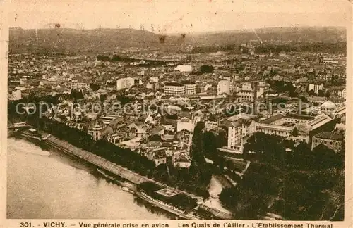 AK / Ansichtskarte Vichy_Allier Vue generale prise en avion Les Quais de lAllier LEtablissement Thermal Vichy Allier