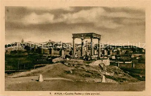 AK / Ansichtskarte Avila Cuatro Postes y vista parcial Avila