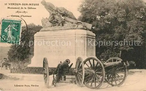 AK / Ansichtskarte Verdun_Meuse Monument de la Defense Canona d honneur Verdun Meuse