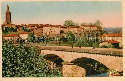 AK / Ansichtskarte Montricoux Vue generale et le Pont sur l Aveyron Montricoux