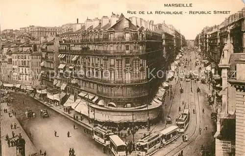 AK / Ansichtskarte Marseille_Bouches du Rhone Rue de la Republique  Marseille