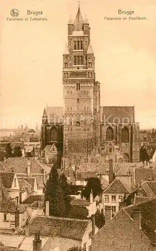 AK / Ansichtskarte Bruges_Brugge_Flandre Panorama et Cathedrale 