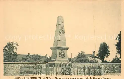 AK / Ansichtskarte Pexonne Monument commemoratif de la Grande Guerre Pexonne