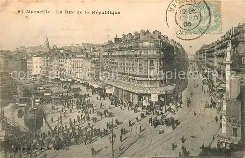 AK / Ansichtskarte Marseille_Bouches du Rhone La Rue de la Republique Marseille