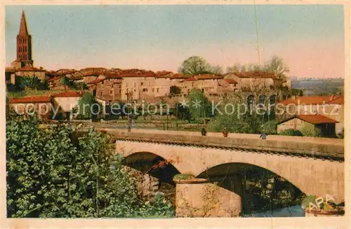 AK / Ansichtskarte Montricoux Vue generale et le Pont sur l Aveyron Montricoux