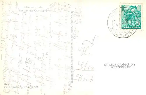 AK / Ansichtskarte Schwarza_Thueringer_Wald Panorama Blick von der Osterkuppe Schwarza_Thueringer_Wald