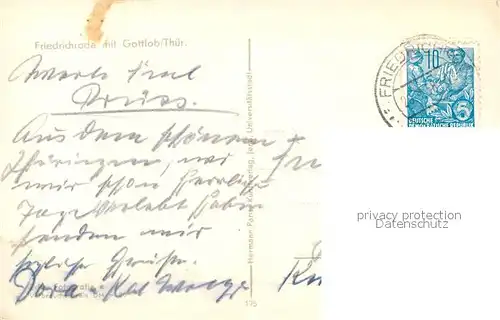 AK / Ansichtskarte Bad_Friedrichroda Stadtbild mit Kirche und Berg Gottlob Bad_Friedrichroda