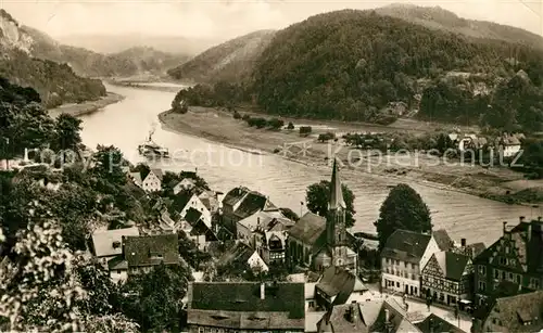 AK / Ansichtskarte Wehlen_Sachsen Panorama Blick ueber die Elbe Saechsische Schweiz Wehlen_Sachsen