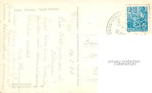 AK / Ansichtskarte Wehlen_Sachsen Panorama Blick ueber die Elbe Saechsische Schweiz Wehlen_Sachsen