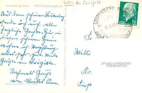 AK / Ansichtskarte Leutenberg_Thueringen FDGB Erholungsheim Leutenberg Thueringen