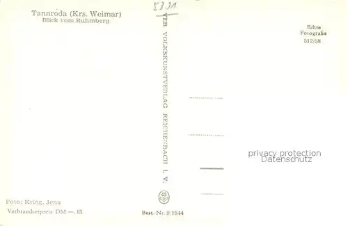 AK / Ansichtskarte Tannroda Panorama Blick vom Ruhmberg Tannroda