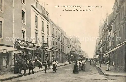 AK / Ansichtskarte Saint Nazaire_Loire Atlantique Rue de Nantes la Rue de la Gare Saint Nazaire