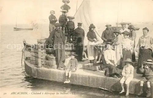 AK / Ansichtskarte Arcachon_Gironde Chaland a detroquer les buitres Arcachon Gironde