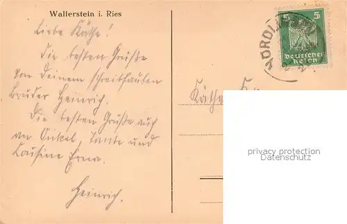 AK / Ansichtskarte Wallerstein Panorama Wallerstein