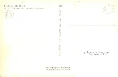 AK / Ansichtskarte Billom Ecole Militaire Billom