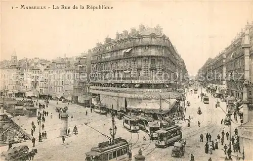 AK / Ansichtskarte Marseille_Bouches du Rhone Rue de la Republique  Marseille