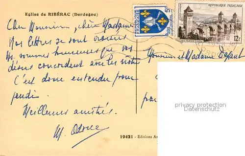 AK / Ansichtskarte Riberac Eglise Interieur Riberac