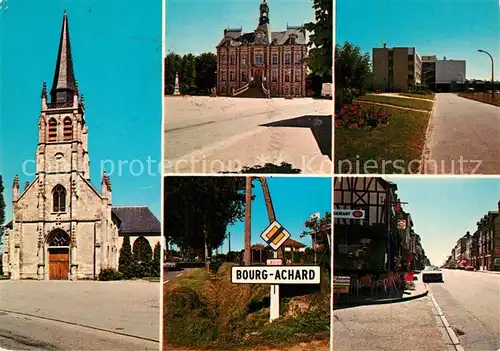 AK / Ansichtskarte Bourg Achard Eglise La Mairie La Maison de Retraite La Grande Rue Bourg Achard