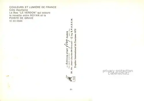 AK / Ansichtskarte Le_Verdon sur Mer Le Bac qui assure la navette entre Royan et la Pointe de Grave Le_Verdon sur Mer