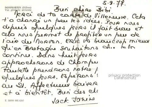 AK / Ansichtskarte Dommartin_Nievre Vue generale aerienne Dommartin Nievre