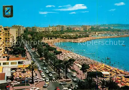 AK / Ansichtskarte Cannes_Alpes Maritimes La Croisette et ses plages et une partie du Port Pierre Canto Cannes Alpes Maritimes